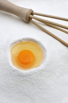 Flour and eggs ready for mixing