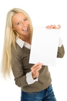 Woman with poster