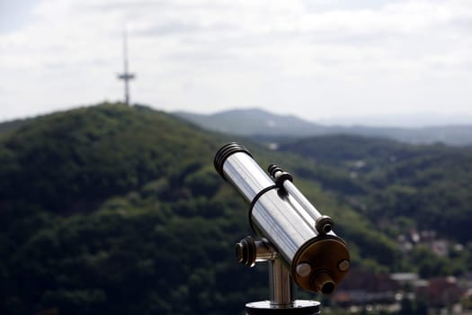 Telescope in the direction of the Weser Uplands