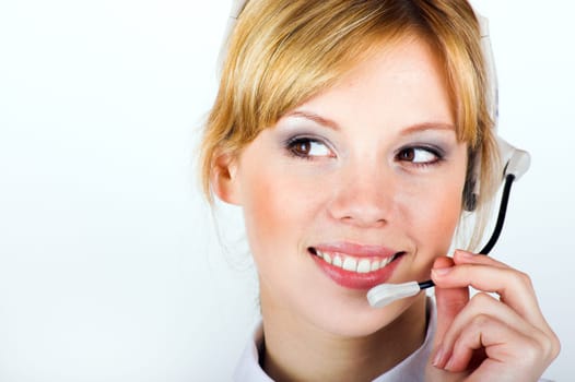 Woman with headset
