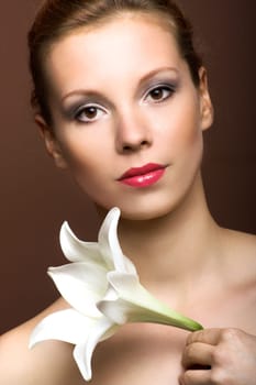 Woman with lily