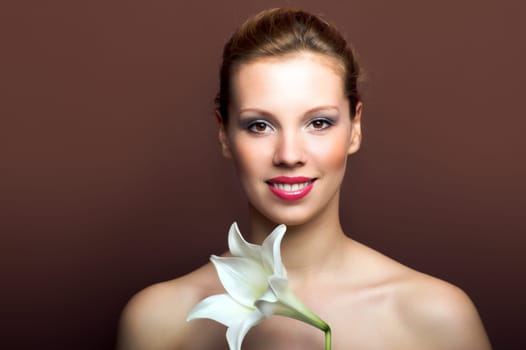 Woman with lily