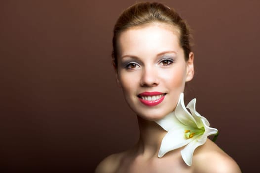 Woman with lily