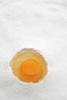 Flour and eggs ready for mixing