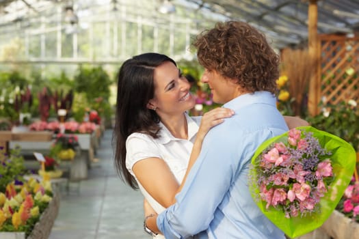 couple shopping in garden center