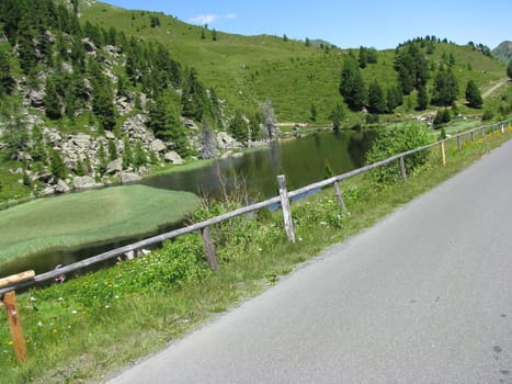 Lake next to the road
