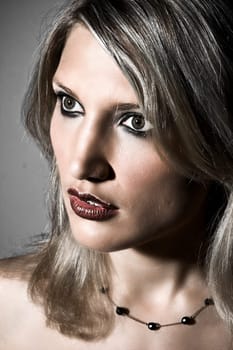 Closeup Portrait Of A Beautiful Blond Woman