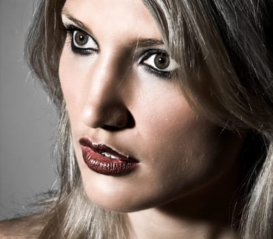 Closeup Portrait Of A Sensual Blond Woman