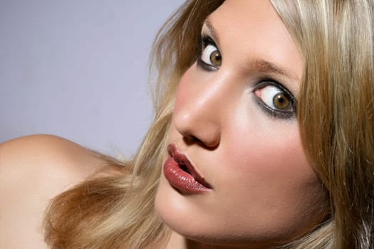 Big Eyed Beautiful Blonde Woman