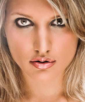 Closeup Portrait Of A Blond Woman
