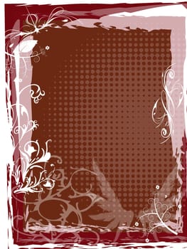 Floral Card Red