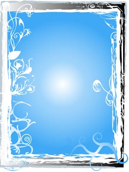 Floral Card Blue
