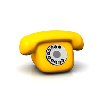 Orange retro phone