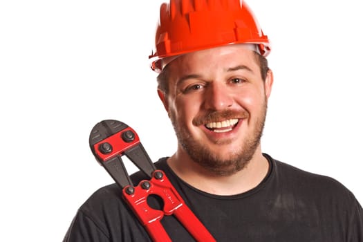 handyman smile and tool