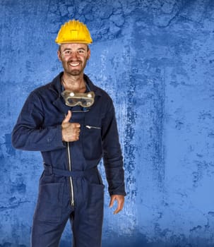 confident labourer standing