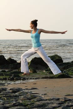 Yoga by sunset