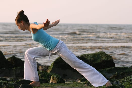 Yoga by sunset