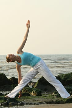 Yoga by sunset