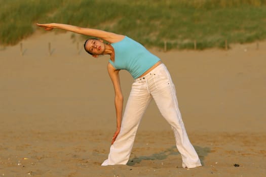 Yoga by sunset