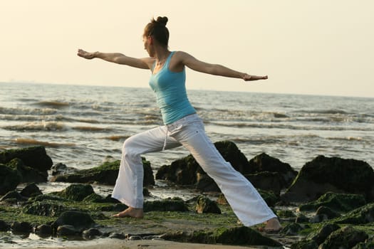 Yoga by sunset