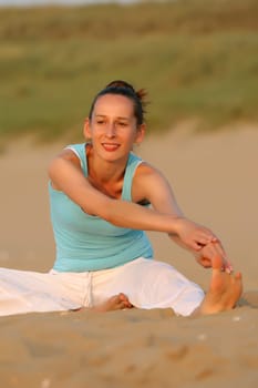 Yoga by sunset