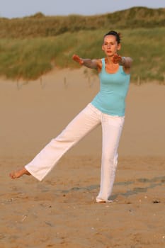Yoga by sunset