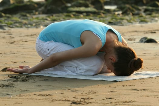 Yoga by sunset