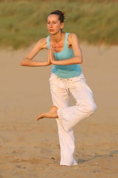 Yoga by sunset