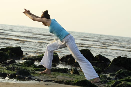 Yoga by sunset