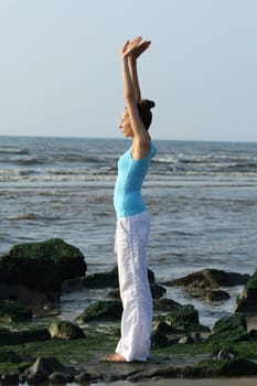 yoga by sunset