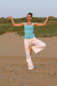 Yoga by sunset