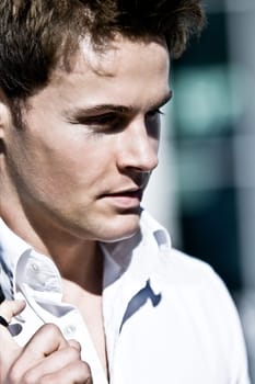 Closeup Of A Handsome Man
