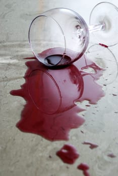 Emptied glass