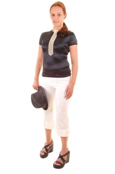 Dressed up woman.