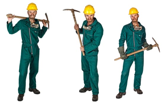miner isolated on white collection