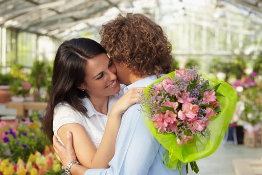 couple shopping in garden center