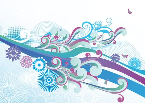 Blue Retro Wind