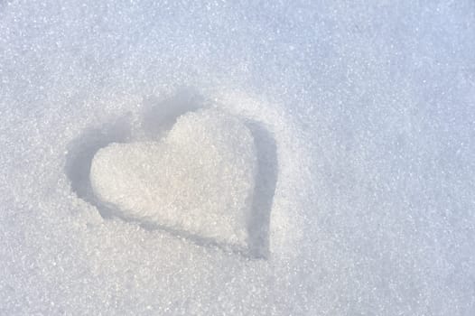 Heart on the snow