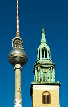 Berlin TV Tower and St. Mary's Church