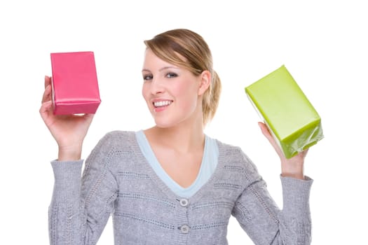 Woman with gifts