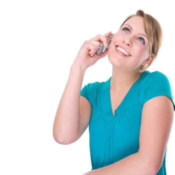 Happy woman on the phone