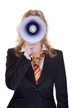 Businesswoman with megaphone