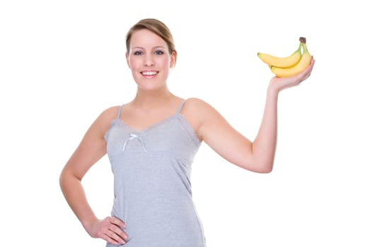 Young woman with bananas