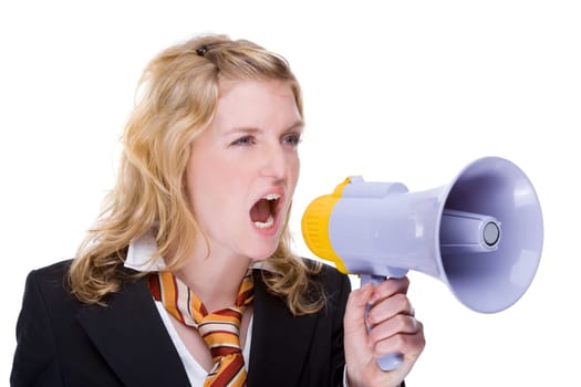 Businesswoman with megaphone