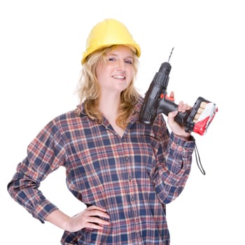 Woman with drill