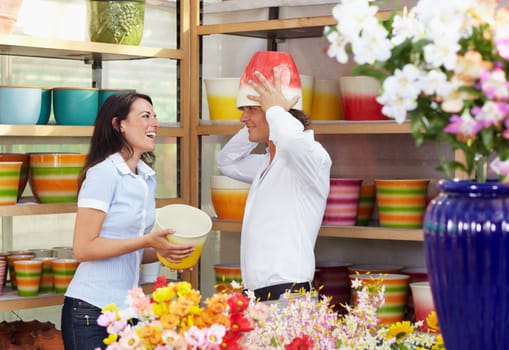 couple shopping in garden center