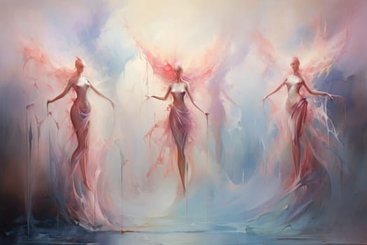 Immerse yourself in the enchanting world of fantasy as you witness the ethereal dance of graceful sylphs, ethereal beings of air and wind.
