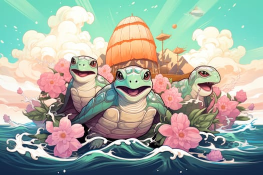 Embark on an extraordinary journey through the realm of fantasy and encounter the majestic ancient sea turtles.
