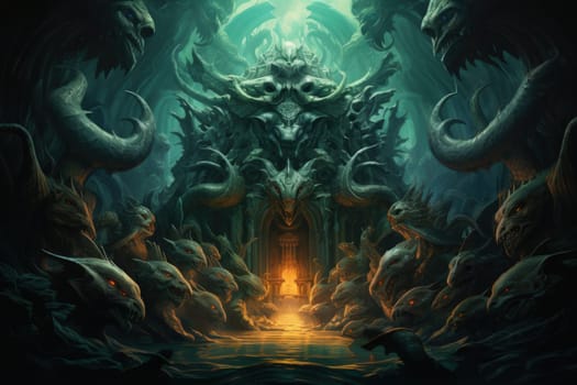 Immerse yourself in the depths of the fantastical with this captivating illustration by a professional visual artist.