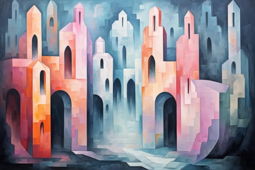 In the realm of fantasy, eerie and ethereal, ancient ruins and crumbling castles are shrouded in an unsettling atmosphere, haunted by ghostly apparitions.